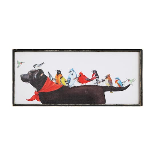 Hello Honey® 11" Birds & Dog Framed Wall Décor